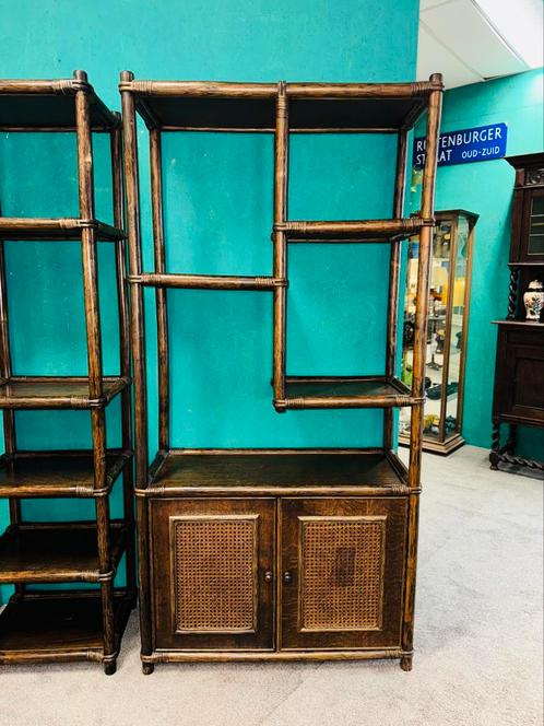 Vintage manou rotan open kast wandmeubel, Verzamelen, Retro, Ophalen