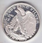 USA, 1991, 2 Troy Ounce zilver, Zilver, Ophalen of Verzenden, Losse munt, Noord-Amerika