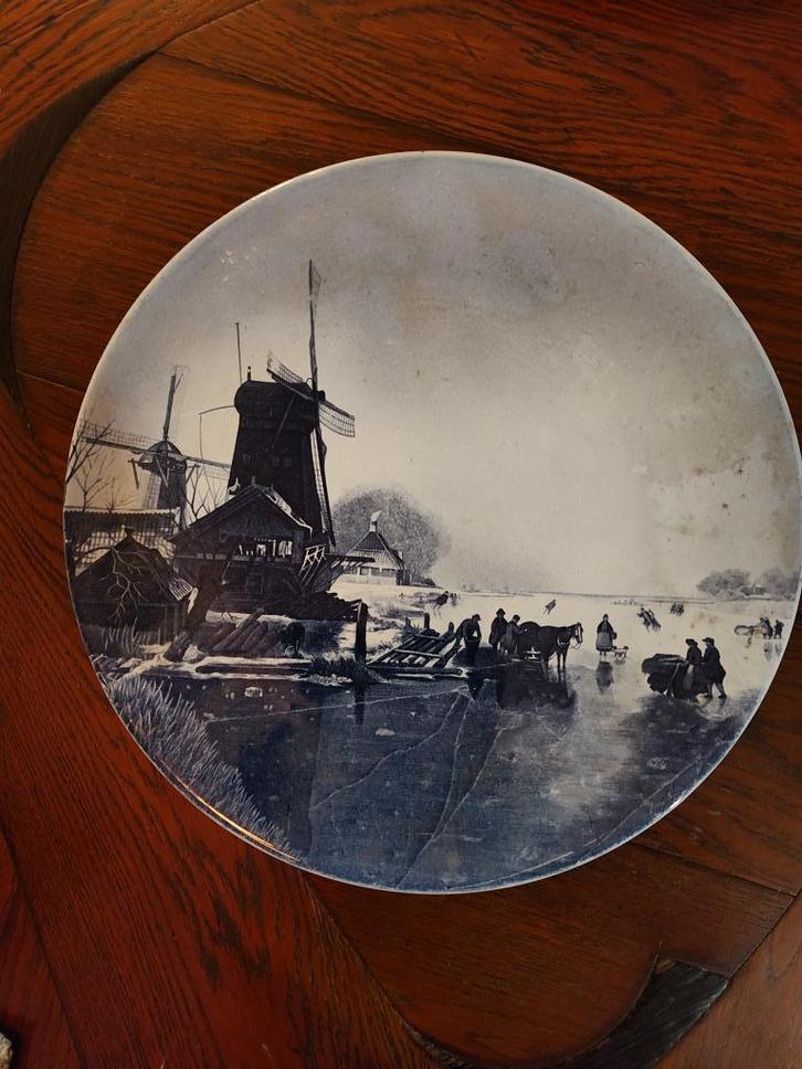 Delfts wandbord – 31 cm – klassiek Hollands landschap, Antiek en Kunst, Curiosa en Brocante, Ophalen of Verzenden
