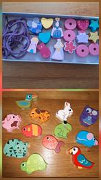 Houten kralen set - Djeco Filaprincess en dierenkralen, Ophalen of Verzenden, Zo goed als nieuw, Knutselen