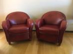 2 mooie leren fauteuils, Huis en Inrichting, Fauteuils, Ophalen, Minder dan 75 cm, Leer, Zo goed als nieuw