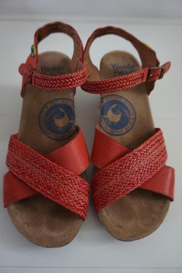Wanda Panda sandalen hakken haksandalen roze leer kurk mt 39 beschikbaar voor biedingen