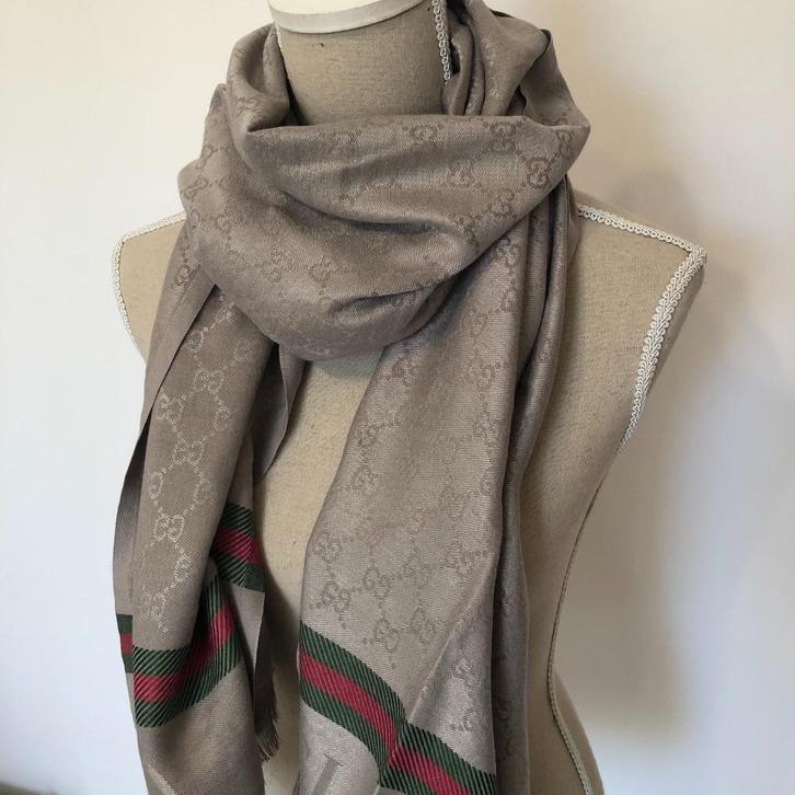 GUCCI by Fiat 500 lange GG logo Sjaal TAUPE NIEUW ORIGINEEL, Kleding | Heren, Mutsen, Sjaals en Handschoenen, Nieuw, Sjaal, Overige maten