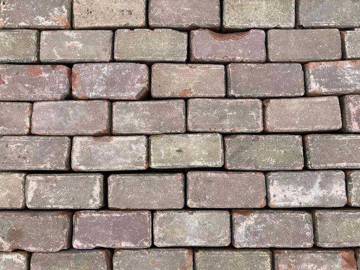 Mooie partij Oude Gebakken Keiformaat, rood-bruin, V109, Tuin en Terras, Tegels en Klinkers, Gebruikt, Klinkers, Keramiek, 10 m² of meer