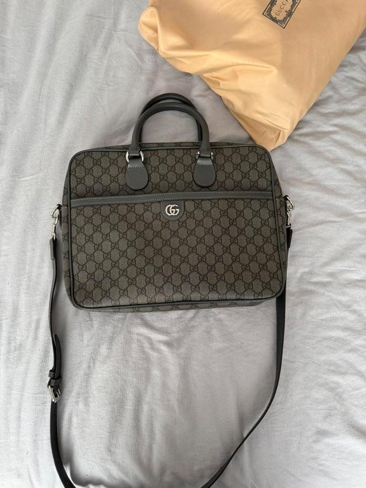 Gucci ophidia grijs laptop tas/ akte tas, Computers en Software, Laptoptassen, Nieuw, Aktetas, 16 inch, Ophalen