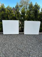 2 Plantenbakken rechthoekig wit polyester, 60 cm of meer, Kunststof, Tuin, Gebruikt