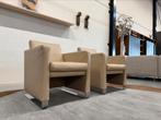 2 als Nieuw Jori Navy Fauteuils Fuerte leer Design stoel, Huis en Inrichting, Jori, Ophalen of Verzenden, Zo goed als nieuw, 50 tot 75 cm
