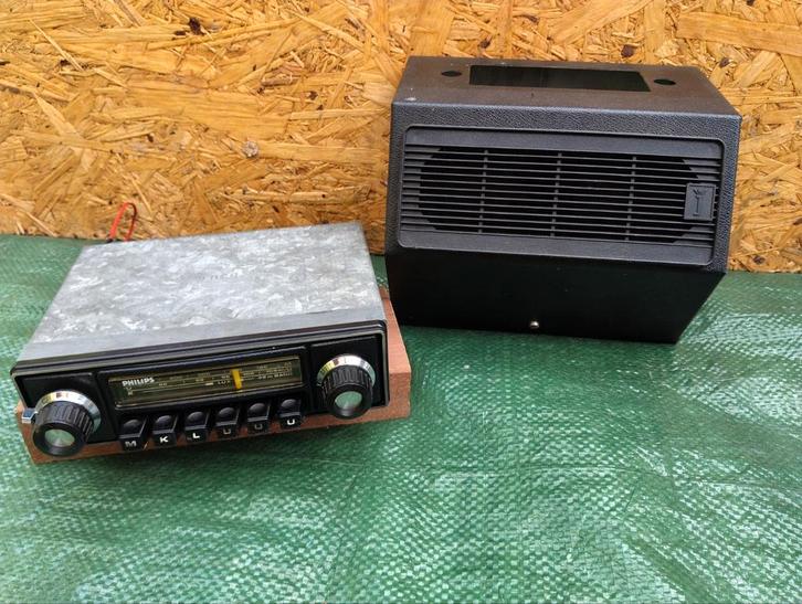 Philips oldtimer autoradio met console en luidspreker, Auto diversen, Autoradio's, Gebruikt, Ophalen of Verzenden