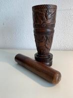 Afrikaanse vijzel met stamper. Hout., Ophalen of Verzenden