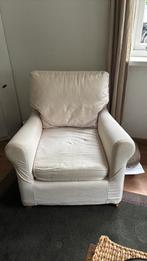 Gratis Fauteuil roomwit machine afwasbare hoes, Huis en Inrichting, Fauteuils, Ophalen, Gebruikt, 75 tot 100 cm, Stof