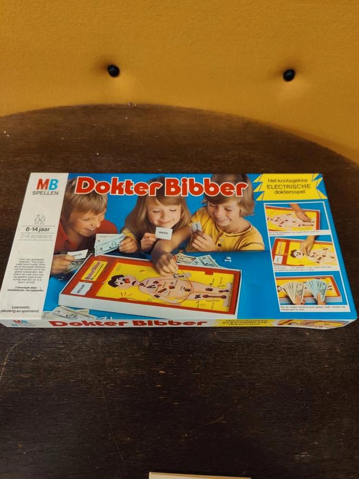 Vintage Spel Dokter Bibber uit 1977 - Compleet, Hobby en Vrije tijd, Gezelschapsspellen | Bordspellen, Zo goed als nieuw, Ophalen of Verzenden