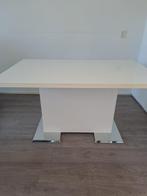 Mooie en stevige witte eettafel met chroom design, Huis en Inrichting, Tafels | Eettafels, Ophalen, 50 tot 100 cm, Zo goed als nieuw