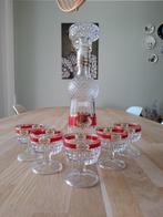 Vintage likeurkaraf met 5 likeurcoupes jaren 60, Antiek en Kunst, Antiek | Glas en Kristal, Ophalen of Verzenden