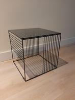Mid Century Modern design kubus bijzettafel minimalistisch, Ophalen, Minder dan 45 cm, Minder dan 55 cm, Metaal of Aluminium