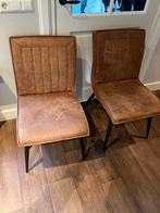 2  nette eetkamerstoelen Novan cognac, Huis en Inrichting, Stoelen, Ophalen, Zo goed als nieuw, Bruin, Eén
