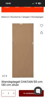 Chatain wandspiegel zilver - Beliani, 100 tot 150 cm, Ophalen of Verzenden, Zo goed als nieuw, Rechthoekig