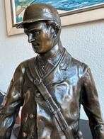 Brons sculptuur Pierre-Jules Mène (1810-1879) Jager met hond, Ophalen of Verzenden