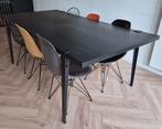Massief houten eettafel, tiptoe poten, Ophalen, Gebruikt, 200 cm of meer, 50 tot 100 cm