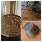 Antiek koper schuimspaan pan lange steel pannetje pootjes, Antiek en Kunst, Ophalen of Verzenden, Koper