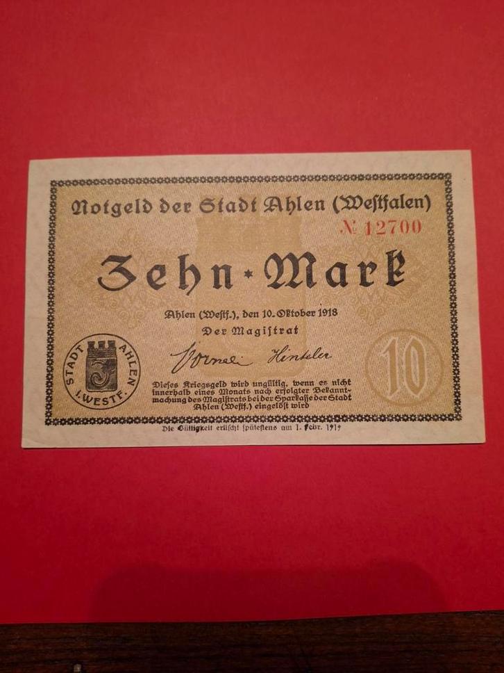Duitsland 10 Mark Ablen 1918 UNC, Postzegels en Munten, Bankbiljetten | Europa | Eurobiljetten, Ophalen of Verzenden