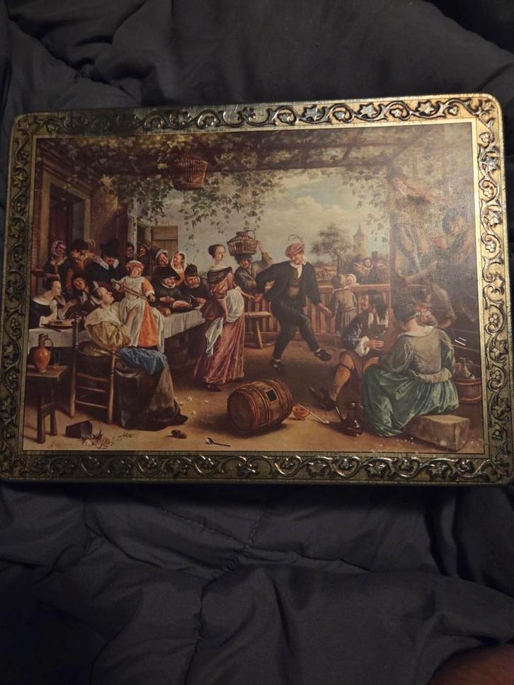Vintage Jan Steen Blikken Doos, Antiek en Kunst, Antiek | Tin, Ophalen of Verzenden