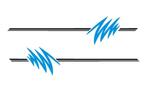 camper caravan sticker striping strepen met flits