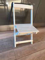 Klein wit houten stoeltje opklapbaar plantentafel pop, Ophalen of Verzenden, Gebruikt, Stoel(en)