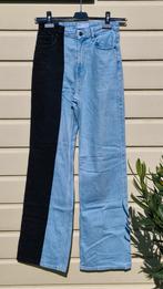 Bershka jeans met halve zwarte pijp, maat 36, Blauw, Zo goed als nieuw, W28 - W29 (confectie 36), Bershka