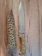 Mooi mes met koperen handvat en schede, Antiek en Kunst, Ophalen of Verzenden