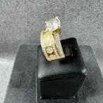 Gouden Ring | 14k | 3,8g | solitair band | mt 17,5 | 393013, Sieraden, Tassen en Uiterlijk, Ringen, Gebruikt, Ophalen of Verzenden
