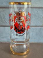 Bierglas Bruxelles Henseval Sint Michael Verguld, Ophalen of Verzenden, Zo goed als nieuw, Bierglas