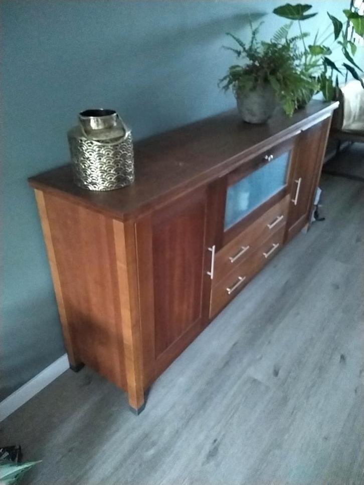 Kersenhouten Dressoir - 200cm breed, Huis en Inrichting, Kasten | Dressoirs, Gebruikt, 200 cm of meer, 25 tot 50 cm, Met lade(s)