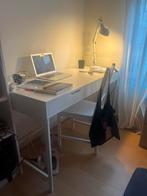 Wit bureau met lades + gratis stoel, Huis en Inrichting, Bureaus, Ophalen, Gebruikt, Bureau