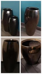 Set ts amora vazen/ bloempotten bronskleur goudbruin, Huis en Inrichting, Ophalen, Gebruikt, Overige kleuren, Minder dan 50 cm