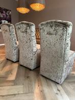 Eetkamerstoel velvet taupe op wielen, Huis en Inrichting, Stoelen, Ophalen, Zo goed als nieuw, Overige kleuren