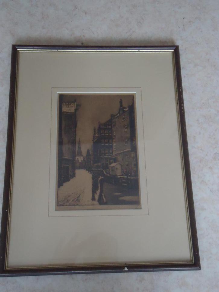 Cornelis Brandenburg - Amsterdam - Zeedijk, Antiek en Kunst, Kunst | Etsen en Gravures, Ophalen of Verzenden