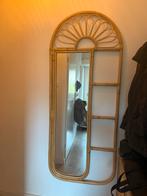 Kwantum spiegel met bamboe/rotan frame, Ophalen, Zo goed als nieuw, 150 tot 200 cm, Rechthoekig