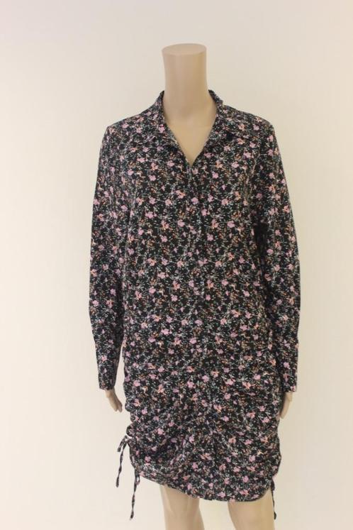 Loavies gebloemde jurk maat L, Kleding | Dames, Jurken, Zo goed als nieuw, Maat 42/44 (L), Zwart, Boven de knie, Ophalen of Verzenden