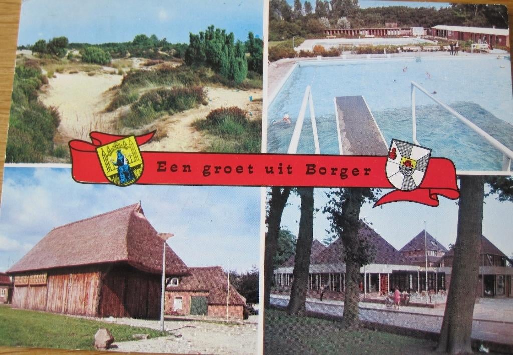 Groeten uit Borger - 1974  -  uitgave van Leer, Ophalen of Verzenden, 1960 tot 1980, Gelopen, Drenthe