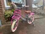Pink Grijze kinderfiets 14 inch, Ophalen, Gebruikt, Minder dan 16 inch, Zijwieltjes