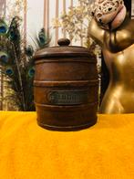 Vintage Houten tabakspot met Deksel, Ophalen of Verzenden