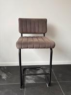 Barstoel (barkruk) 3 stuks grijs suede met zwart staal, Huis en Inrichting, Barkrukken, Ophalen, Zo goed als nieuw