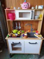 Ikea houten Keukentje met pannen, kookgerei, servies,groente, Gebruikt, Hout, Ophalen