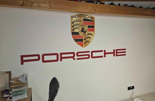 Porsche Wandbord Embleem Belettering Metalen Muurbord 911, Verzamelen, Merken en Reclamevoorwerpen, Nieuw, Reclamebord, Ophalen of Verzenden