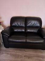 Bankstel leer ophalen, Huis en Inrichting, Banken | Bankstellen, Ophalen, Relax, Gebruikt, Tweepersoons