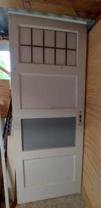 Vier Paneeldeuren met glas - jaren 30 en jaren 20, Doe-het-zelf en Verbouw, Deuren en Horren, Ophalen, Gebruikt, 80 tot 100 cm