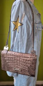 Antiek croco tas, Ophalen of Verzenden, Zo goed als nieuw, Zwart, Handtas