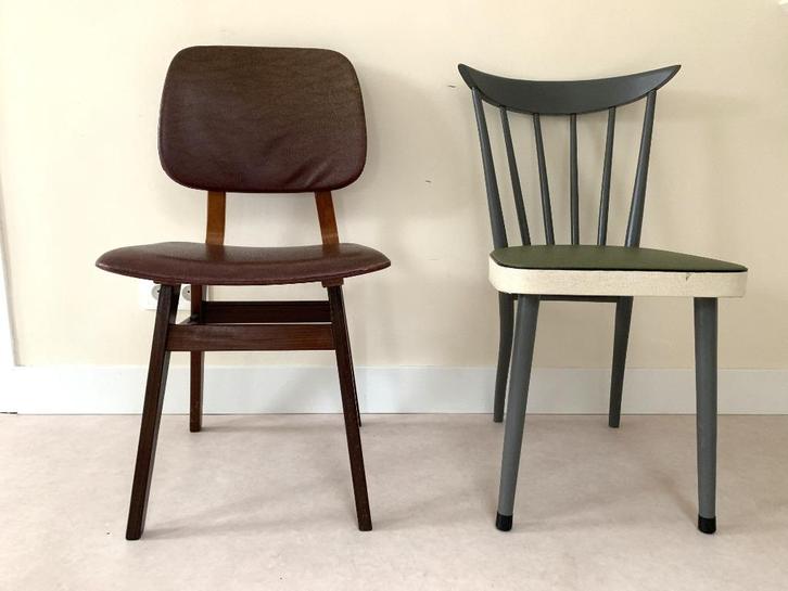 Mid-Century Stoel retro vintage Scandinavische stijl, Huis en Inrichting, Stoelen, Gebruikt, Twee, Hout, Kunststof, Overige kleuren