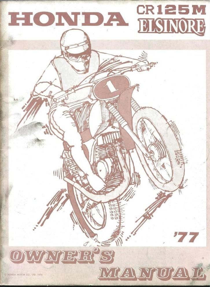 Honda Elsiore 1977 CR125 M manual, Motoren, Handleidingen en Instructieboekjes, Honda, Ophalen of Verzenden