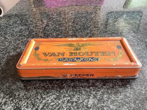 Blik, van Houten chocolade repen, oranje, antiek, Verzamelen, Blikken, Ophalen